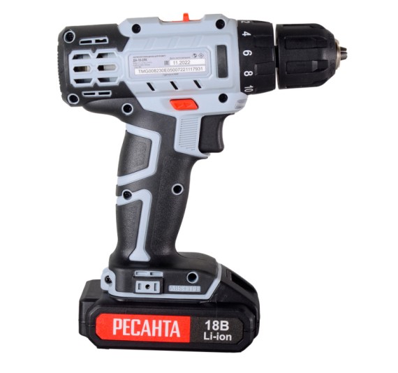 Дрель-шуруповерт аккумуляторная ДА-18-2ЛК Ресанта фото №3887059