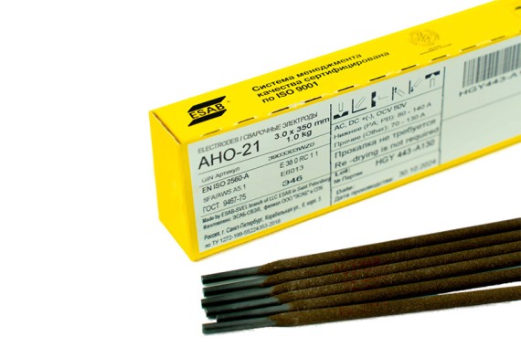 Электроды АНО-21 d 3.0х350 мм ESAB (1 кг) фото №3884837