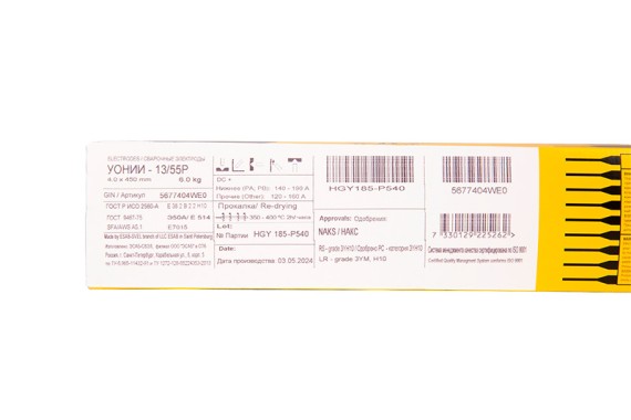 Электроды УОНИИ-13/55 Р d 4.0х450 мм ESAB (6 кг) фото №3884879