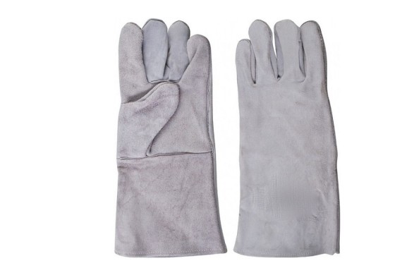 Краги спилковые пятипалые с подкладкой (Серые) фото №3887785