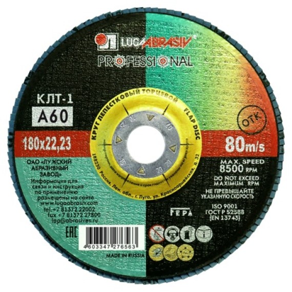 Круг лепестковый торцевой 180х22 / А60 фото №3886385