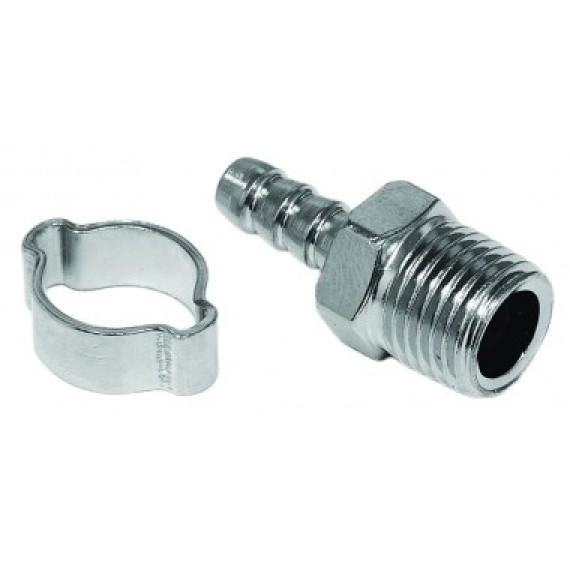 Переходник 1/4" папа - ёлочка 8 мм (Elitech) обжимное кольцо 8-13 мм 0704.023300 фото №3887786