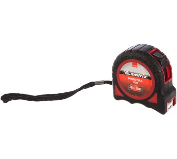Рулетка 3мх16мм Strong (MATRIX) /обрезинен.корпус фото №3887698
