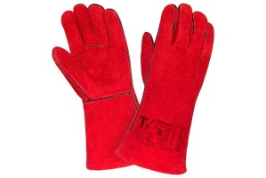 Краги спилковые пятипалые зимние (искусств.мех) 2Hands / красные 10,5р-р