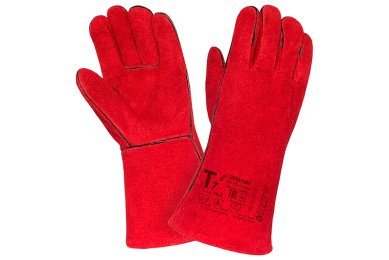 Краги спилковые пятипалые зимние (искусств.мех) 2Hands / красные 10,5р-р фото №4361656