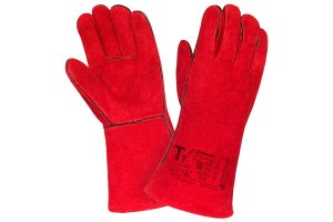 Краги спилковые пятипалые зимние (искусств.мех) 2Hands / красные 10,5р-р