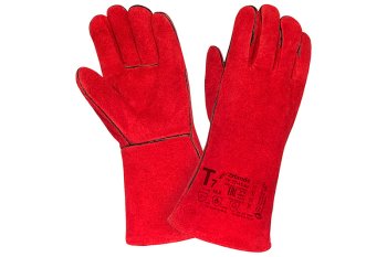 Краги спилковые пятипалые зимние (искусств.мех) 2Hands / красные 10,5р-р фото №4361656