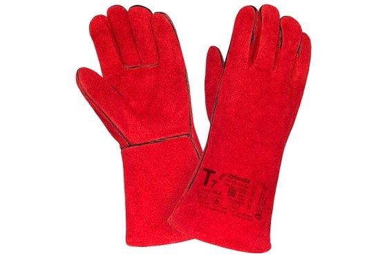 Краги спилковые пятипалые зимние (искусств.мех) 2Hands / красные 10,5р-р фото №4361656