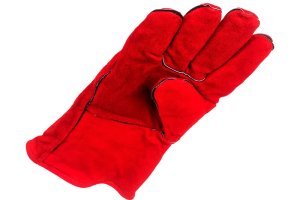 Краги спилковые пятипалые зимние (искусств.мех) 2Hands / красные 10,5р-р
