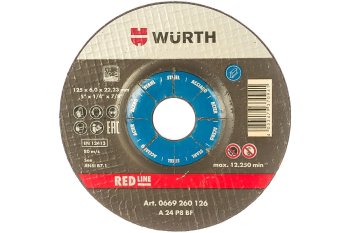 Круг зачистной 125х6.0х22 / WURTH фото №4364398