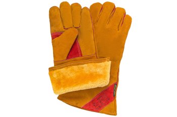 Краги спилковые пятипалые 2Hands (Siberia) утепленные 10,5р-р, спилок КРС/иск.мех, швы Kevlar фото №4368974