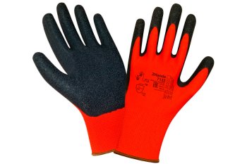 Перчатки нейлон/латекс 2Hands 10 р-р красный/черный фото №4363077