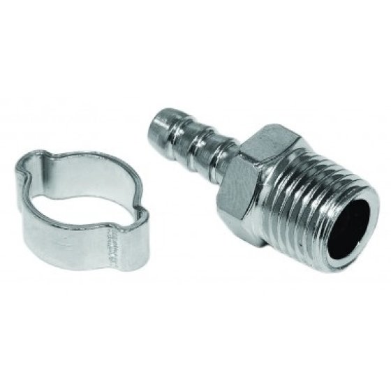 Переходник 1/4" папа - ёлочка 8 мм (Elitech) обжимное кольцо 8-13 мм 0704.023300 фото №4368326