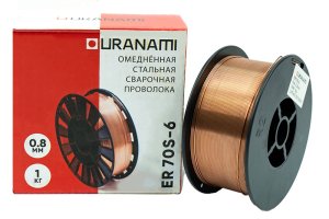 Проволока омедненная URANAMI d 0.8 мм ER70S-6 (1 кг)