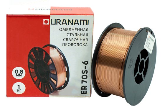 Проволока омедненная URANAMI d 0.8 мм ER70S-6 (1 кг) фото №4361598