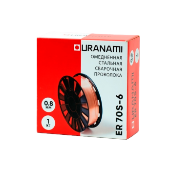 Проволока омедненная URANAMI d 0.8 мм ER70S-6 (1 кг) фото №4370233