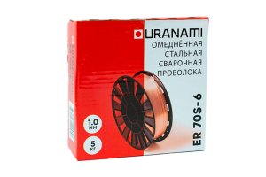 Проволока омедненная URANAMI d 1.0 мм ER70S-6 (5 кг)