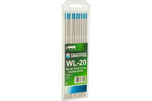 Вольфрамовый электрод WL-20 d 2.4 мм (L=175 мм) голубой (20шт/уп) КЕДР
