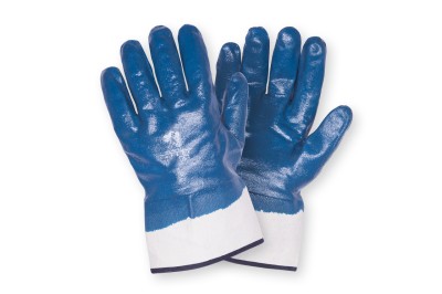 Перчатки х/б нитрил, 10 размер, манжета крага (5004) синие фото №2176