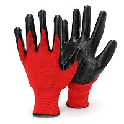 Перчатки нейлоновые нитрил (5010) красный/черный фото №2183
