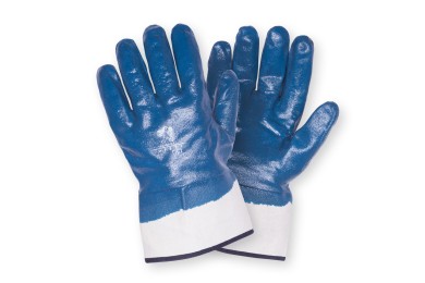 Перчатки х/б нитрил, 10 размер, манжета крага (5004) синие фото №514690