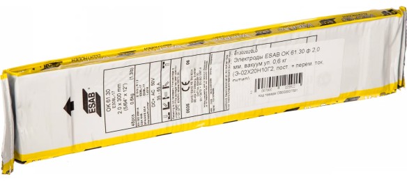 Электроды ОК 61.30 d 2.0 мм ESAB (0.6 кг) VP фото №4086501