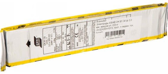 Электроды ОК 61.30 d 2.0 мм ESAB (0.6 кг) VP фото №3886793