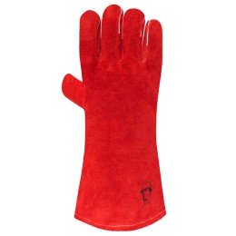 Краги спилковые пятипалые (1401) с подкладкой огноуп.швы красные "РосМарка" (Разм.10,5) /ЧЗ фото №3883151