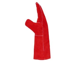 Краги спилковые пятипалые (1401) с подкладкой огноуп.швы красные "РосМарка" (Разм.10,5) фото №3881075