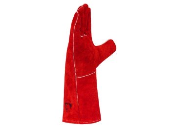 Краги спилковые пятипалые (1401) с подкладкой огноуп.швы красные "РосМарка" (Разм.10,5) фото №3881076