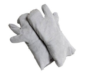 Краги спилковые трехпалые (Серые) фото №3883488