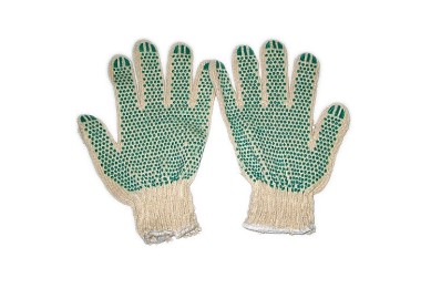 Перчатки х/б 5н,7кл 216 текс с ПВХ точка (белые) фото №3886780