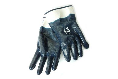 Перчатки х/б нитрил, 10 размер, манжета крага (5004) синие фото №3885901