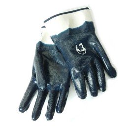 Перчатки х/б нитрил, 10 размер, манжета крага (5004) синие фото №3885902