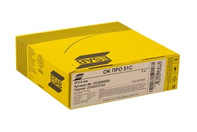 Проволока омедненная (ESAB) d 0.8 мм ОК ПРО 51С (5 кг) фото №3884860