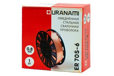 Проволока омедненная URANAMI d 0.8 мм ER70S-6 (1 кг) фото №3881504