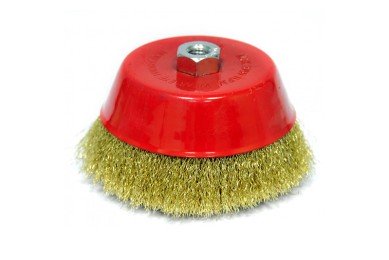 Щетка для УШМ 150мм "чашка" (Elitech) проволока витая 0,3 мм латунированая фото №3882848