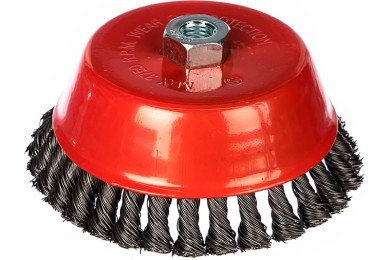 Щетка для УШМ 150мм "чашка" (FIT) проволока витая, сталь фото №3883686