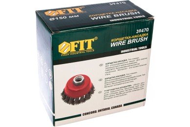 Щетка для УШМ 150мм "чашка" (FIT) проволока витая, сталь фото №3883688