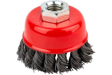 Щетка для УШМ 75мм "чашка" (КУРС) проволока витая, сталь фото №3885903
